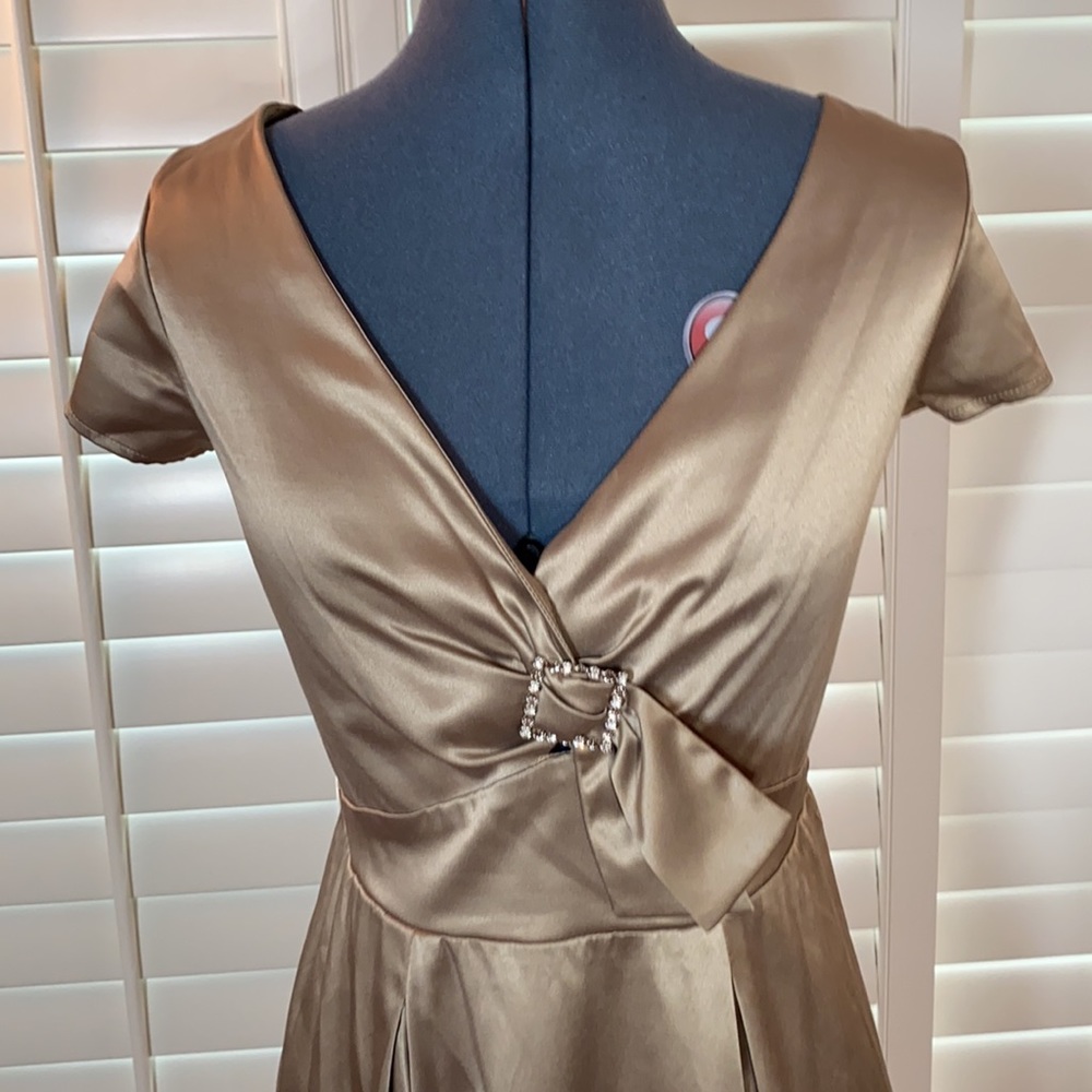 Rock Steady champagne gold party dress
